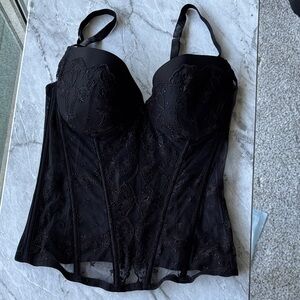 EUC I.D. SARRIERI Elegant Black Lace Bustier 34D